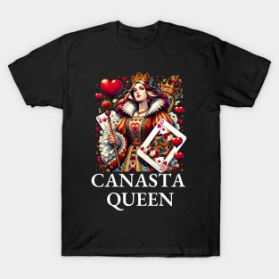 Royal Flush: Canasta Queen of Hearts Card T-Shirt